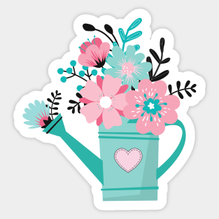 Floral Watering Can Sticker